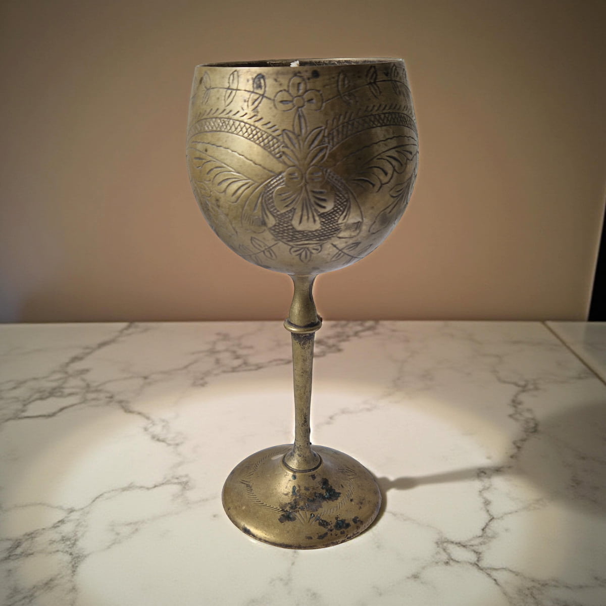 Repurposed Vintage Golden Goblet Candles