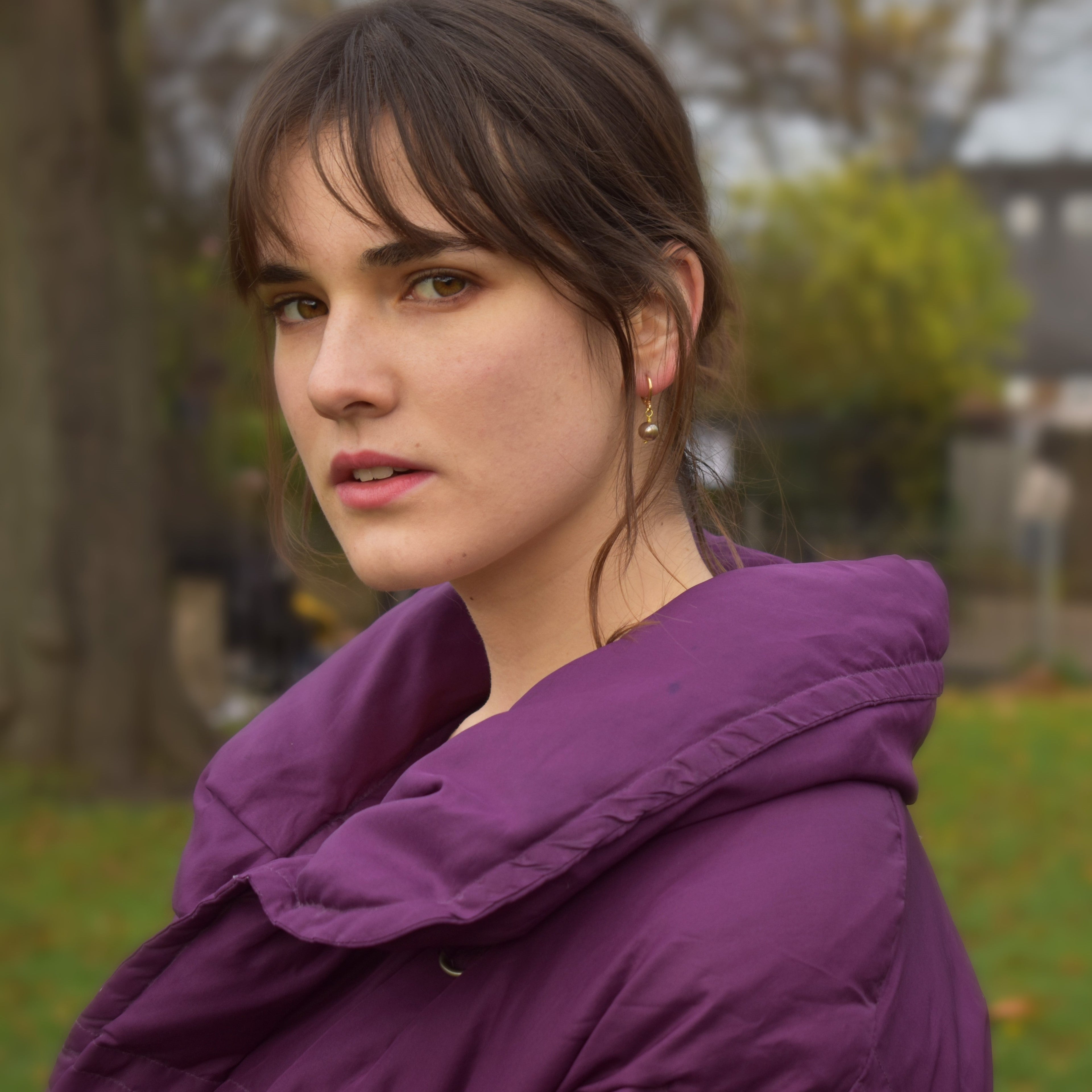 Gold White Bronze "Nikan" Freshwater Pearl Earrings | by Ifemi Jewels