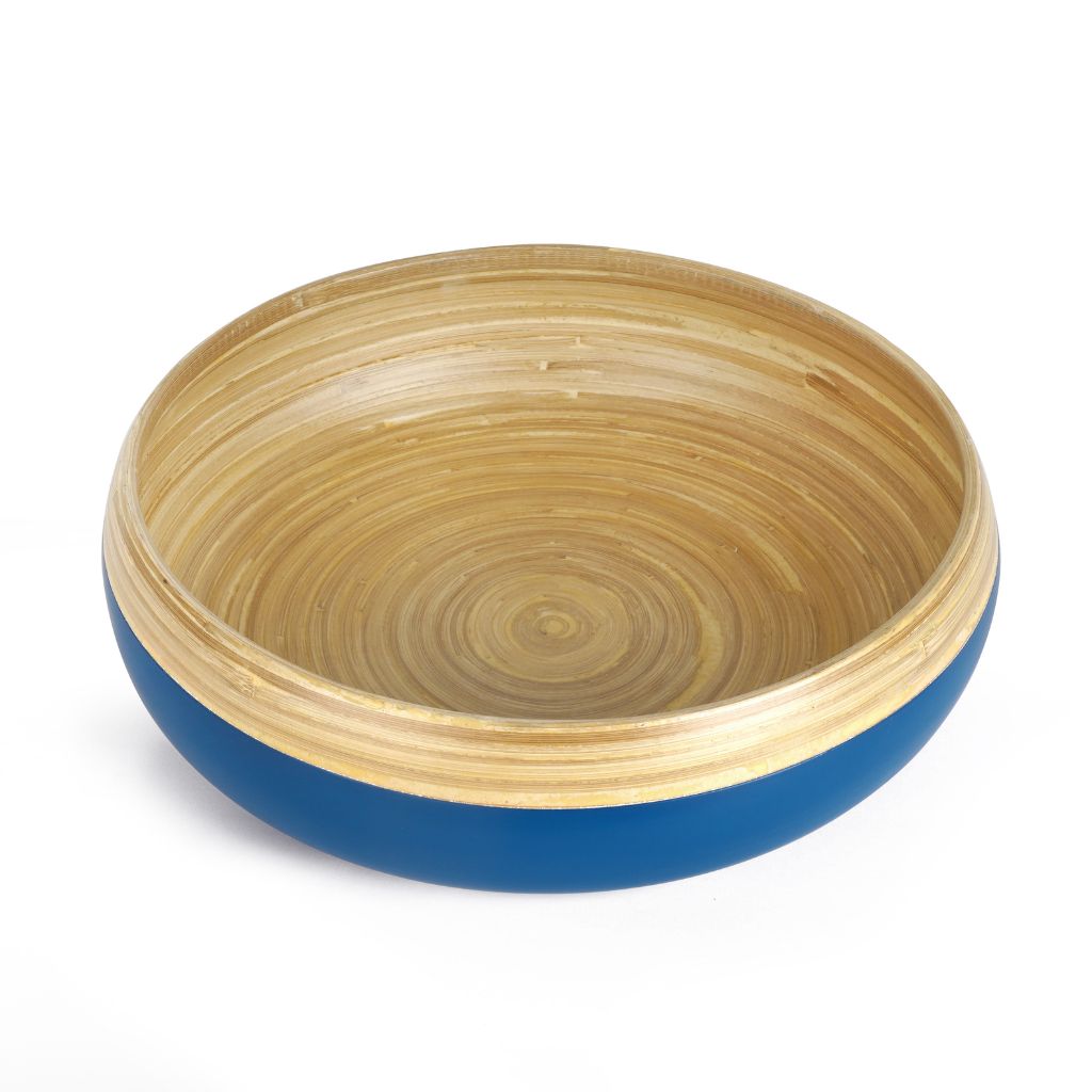 Bamboo Fruit Bowl & Home Decor Bowl (Blue)