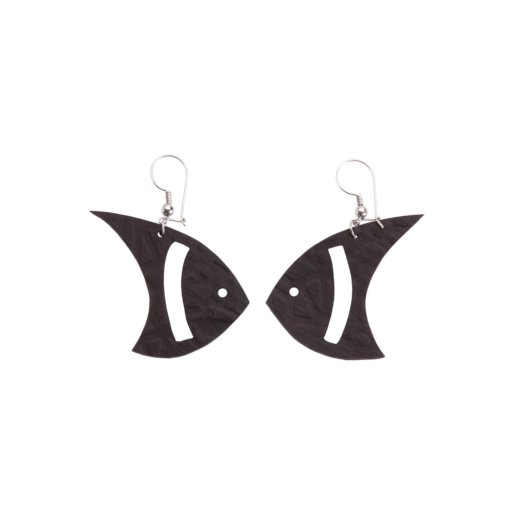 Pisces Recycled Rubber Fish Earrings